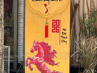 [ORDER 3-5 NGÀY] Mô hình Bao lì xì cỡ lớn Vàng Gold Tết Bính Ngọ [Bằng gỗ - Đế tự đứng] C2x1m BAOLIXI-05